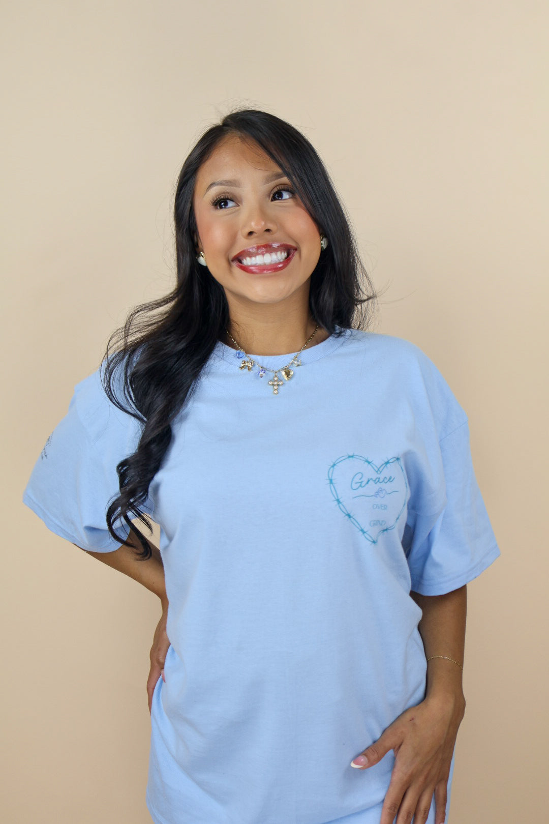 "Grace Over Grind" Heart Tee